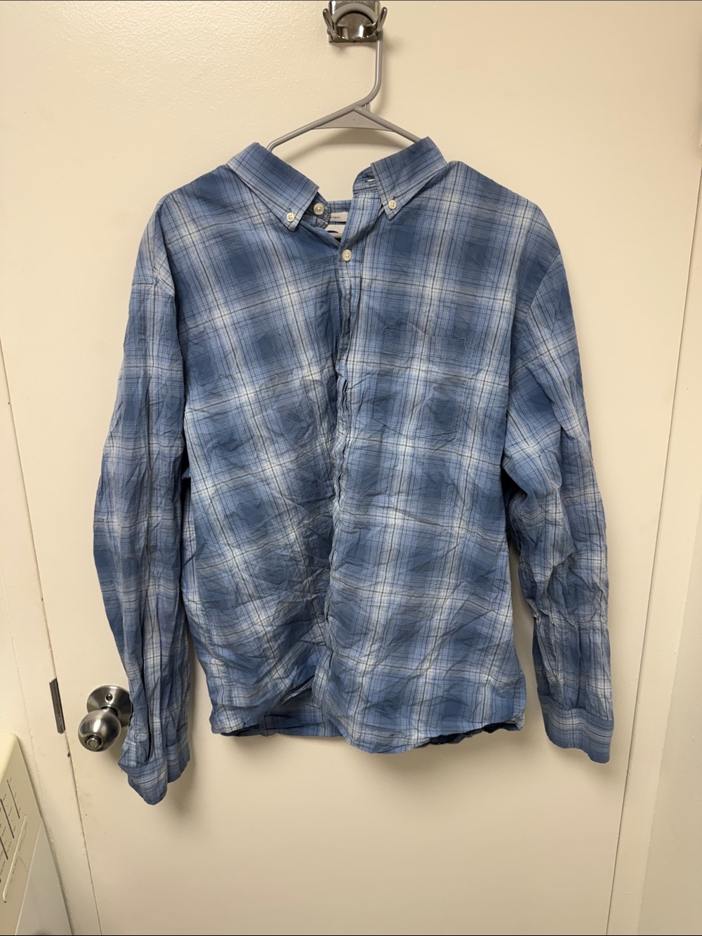 Old Navy Blue Plaid Button-Down Shirt